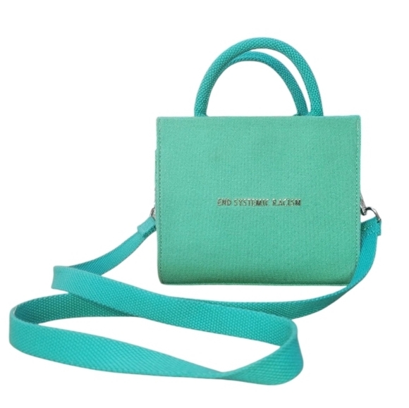 Brandon Blackwood Mint Green Teal Canvas ESR Limited Edition Crossbody Tote Bag - Picture 1 of 9